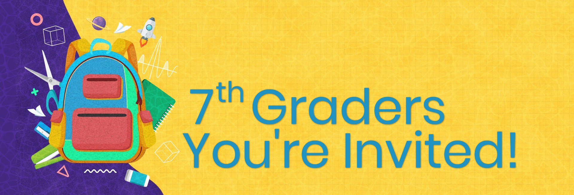Back To School Yellow Church Website Banner